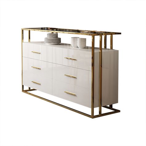 Post-modern Rectangular Buffet Sideboard with Shelves & Drawers Sideboard With Shelves, White Sectional Sofa, White Kitchen Cabinet, Decoration Buffet, Antipolo, Sideboard Decor, White Sectional, Cabinet With Shelves, Buffet Sideboard