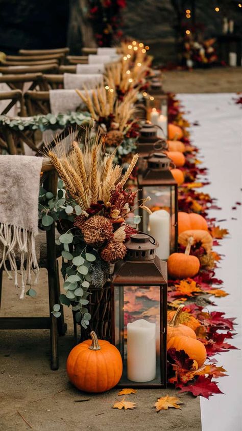 Fall Wedding Decor Ideas, Fall Wedding Decor, Fall Wedding Ceremony, Pumpkin Wedding, Wedding Decor Ideas, Outdoor Fall Wedding, Wedding Themes Fall, Rustic Fall Wedding, Fall Wedding Decorations