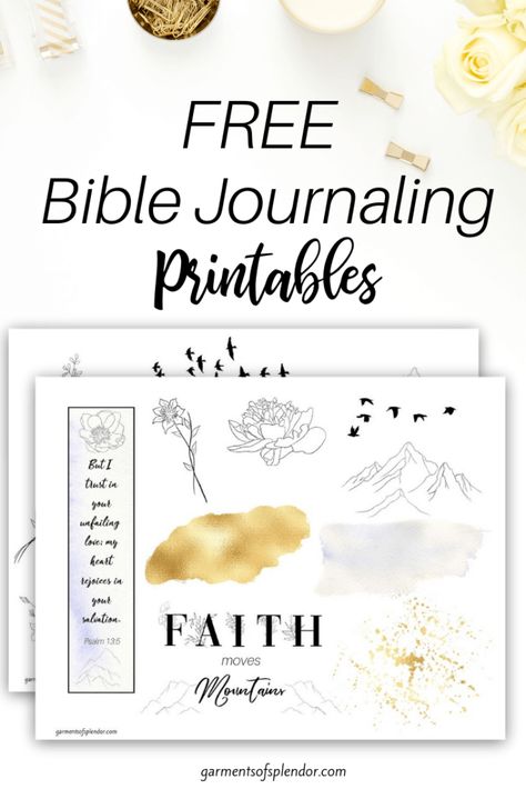 Download this FREE "Faith Moves Mountains" Bible journaling printable for your prayer journal or Bible journaling Bible! #biblestudy #bibleart  #biblejournaling #prayers #freeprintables Bible Journal Printables, Free Bible Journaling Printables, Journaling Printables, Bible Journaling Printables, Bible Journaling For Beginners, Bible Journaling Supplies, Personal Bible Study, Bible Study Printables, Bible Journaling Ideas Drawings