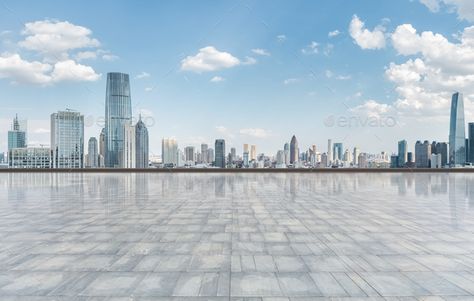 city skyline and square ground by chuyu2014. city skyline and empty square ground background #AD #square, #skyline, #city, #ground Hdri Images Background, City Background For Editing, Hdr Background, Bike Background, Ground Background, Hdri Images, Background City, City Square, Broken Screen Wallpaper