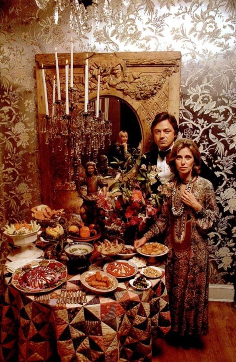 70s Holiday Party, 1960s Dinner Party, 70s Cocktail Party Food, 1970s Dinner Party, 1970 Dinner Party, 1970s Hors D'oeuvres, 70s Party, Vintage Housewife, People Eating