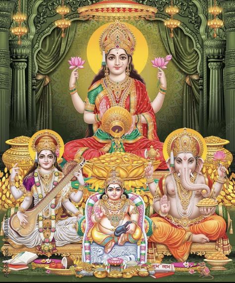 Laxmi Kuber Images Hd, Laxmi Ganesh Kuber Image, Kubera Lakshmi Images, Lakshmi Kubera Hd Photos, Lord Saraswati, Macbook Wallpaper High Quality, Ganesh Lakshmi, Lakshmi Ganesh, Lakshmi Photos