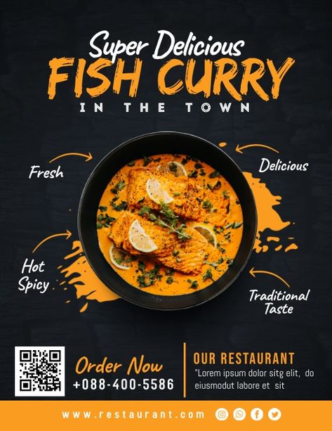 Curry Restaurant, Menu Sans Gluten, Restaurant Flyers, Restaurant Ad, Restaurant Poster, Restaurant Social Media, Food Template, Ad Banner, Restaurant Flyer