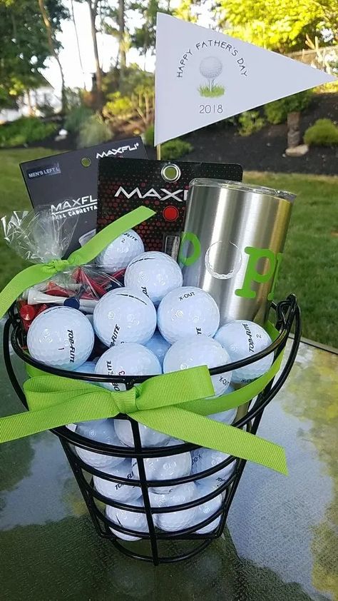 Diy Father's Day Gift Baskets, Raffle Gift Basket Ideas, Auction Basket Ideas, Auction Gift Basket Ideas, Basket Raffle, Fundraiser Baskets, Raffle Basket Ideas, Golf Birthday Gifts, Silent Auction Ideas