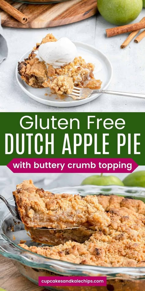 Gluten Free Apple Pie Crumble, Gluten Free Dutch Apple Pie, Gluten Free Crumble Topping, Gluten Free Crumble, Gluten Free Apple Crumble, Dutch Apple Pie Recipe, Gluten Free Apple Pie, Apple Crumb Pie, Crumb Pie