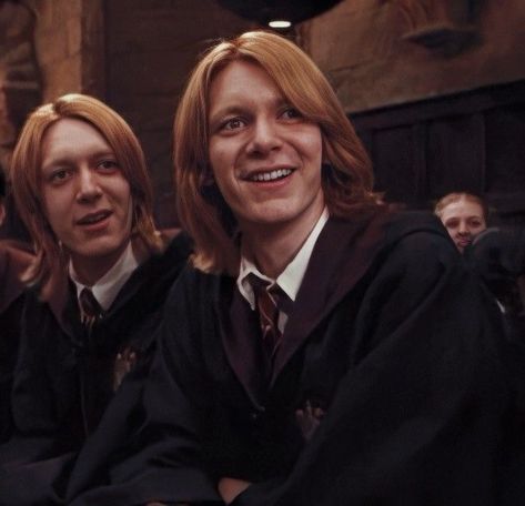 Gorge And Fred Weasley, Fred And George Weasley Icon, Fred Weasley Icon, Fred And Gorge, Weasley Brothers, Fred E George Weasley, Harry Potter Goblet, Fred George Weasley, Weasley Aesthetic