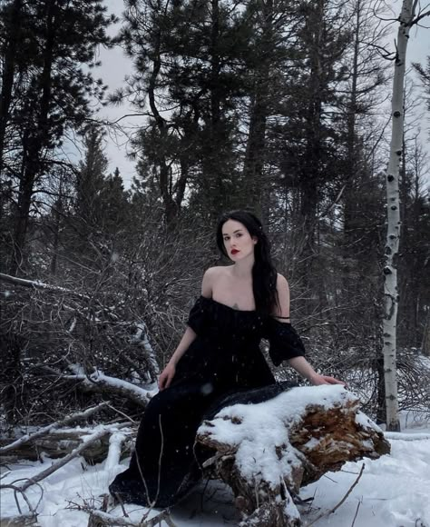 Gothic Snow Photoshoot, Rural Aesthetic, 3 Witches, Winter Goth, Vampire Core, Merry Creepmas, Grad Photo Ideas, Aesthetics Photography, Gothic Photography