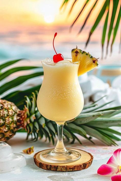 Tropical Bliss Pina Colada Frozen Pina Colada Recipe, Pins Colada, Raspberry Juice, Frozen Pina Colada, Rum Drinks Recipes, Coco Lopez, Cups Recipes, Pina Colada Smoothie, Cream Of Coconut