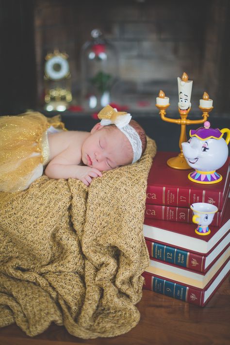 Disney Princess Newborn Photography, Newborn Disney Princess Photoshoot, Newborn Cinderella Photoshoot, Baby Princess Photoshoot, Disney Princess Newborn Pictures, Beauty And The Beast Newborn Pictures, Disney Baby Monthly Photos, Newborn Disney Photoshoot, Princess Milestone Pictures