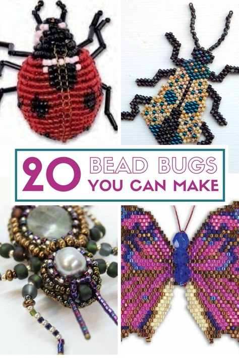 20 Bead Bugs You Can Make | Beaded Insects | Seed Beads | wire | how to make | Easy DIY Craft Tutorial Ideas Things To Do With Beads Diy Projects, Bead Crafts For Adults, What To Do With Beads, Bead Projects Ideas, Bug Patterns, Diy Beads Making, Bead Bugs, Beaded Animals Tutorial, Beaded Bugs