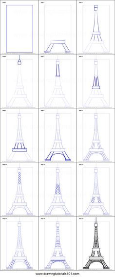 Ifel Tower Drawings, How To Draw Eifell Tower, Eiffel Tower Drawing Step By Step, How To Draw Paris, How To Draw Eiffel Tower Step By Step, How To Draw Eiffel Tower, How To Draw A Building Step By Step, Eifell Tower Draw, Paris Art Drawings