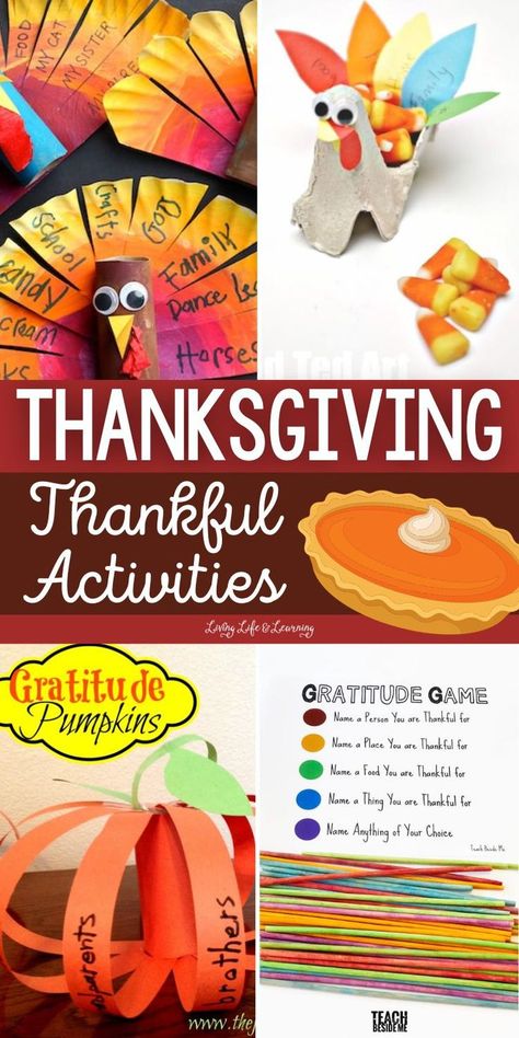 Thanksgiving Thankful Activities Thanksgiving Crafts And Activities, Activities For Thanksgiving, Gratitude Crafts, Homeschool Thanksgiving, Thanksgiving Classroom Activities, Pilgrim Crafts, Thankful Activities, Thanksgiving Classroom, Thanksgiving Gratitude