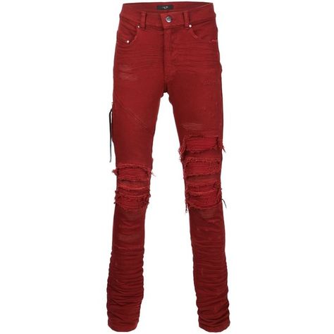 Amiri distressed skinny jeans Pool ($1,477) ❤ liked on Polyvore featuring jeans Red Ripped Jeans, Jeans Pool, Mens Distressed Jeans, Mens Ripped Jeans, Torn Jeans, Ripped Jeans Men, Red Jeans, Accessories Packing, Jeans Mens