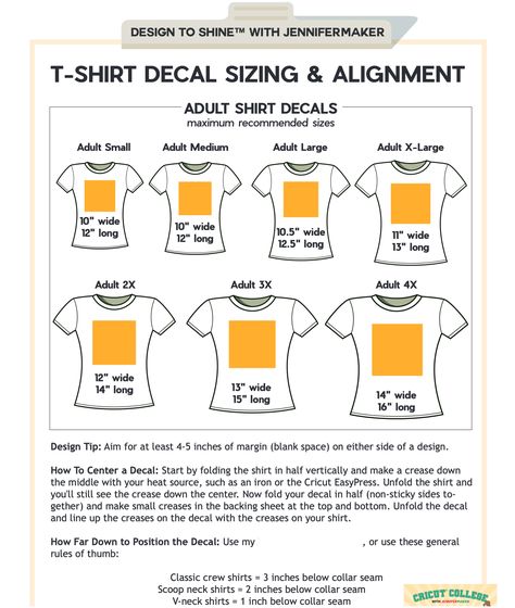 ADULT T-SHIRT DECAL SIZING & ALIGNMENT T Shirt Sizes For Vinyl, Svg Shirt Size Chart, T Shirt Measurement Chart Vinyl, Tshirt Sizes For Vinyl, Cricut Shirt Sizing, Cricut Vinyl Shirt Sizing, Shirt Sizes For Vinyl, Htv Shirt Sizing, Cricut Design Size For Shirt