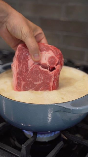 Sonny Hurrell on Instagram: "Well I did it again, at first I thought cooking a steak in butter was silly due to how much butter you have to use for this method, but then I discovered just how delicious the butter gets after receiving not just the steak but all the aromatics as well. I freeze it in ice cube trays and then bag it up for all kinds of amazing purposes. I’ve used it for homemade tortillas, tamales, roux and various sauces as well as just for basting steak in a regular fashion. Last t Steak In Butter On Stove, Butter Boiled Steak, Butter Bath Steak, Steak Cooked In Butter, Basting Steak, Butter Steak Recipe, Yummy Zucchini Recipes, Steak Butter Recipe, Steak On Stove