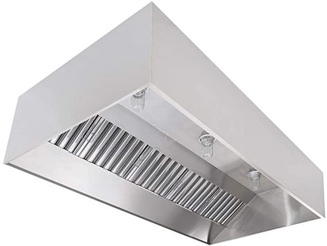 Amazon.com: Commercial Kitchen Restaurant Duty Exhaust Hood, Wall Canopy Stainless Steel Exhaust Hood with Baffle Hood Filters, High Temperature Light Fixtures, and 10” Round Exhaust Riser (4' Long Hood): Appliances