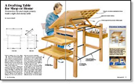 A Drafting Table for Shop or Home - FineWoodworking Rangement Art, Drafting Tables, Design Desks, Drawing Desk, Woodworking Projects Furniture, Drafting Table, Drawing Table, Diy Holz, Art Desk