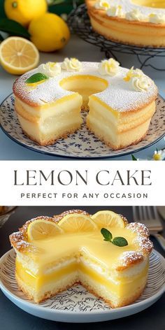 Lemon Custard Cake Recipe, Birds Milk Cake Recipe, Best Lemon Desserts, Lemon Custard Cake, Lemon Ideas, Best Lemon Cake Recipe, Delicious Lemon Desserts, Bread Style, Custard Cake Recipes