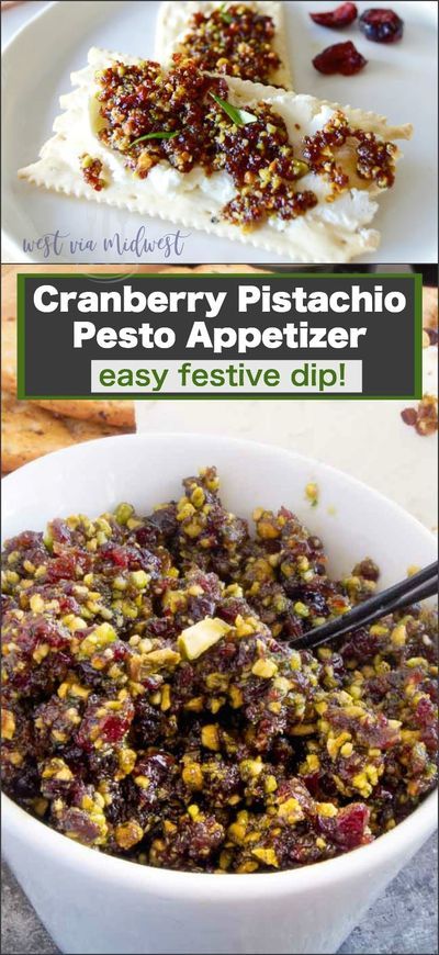 Easy Crostini, Pesto Appetizers, Pistachio Spread, Crostini Appetizers, Simple Appetizer, Dips Recipes, Holiday Appetizers Easy, Cranberry Pistachio, Holiday Appetizer