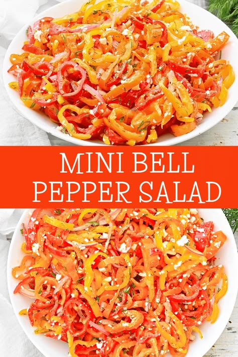 Mini Bell Peppers, Bell Pepper Salad, Pepper Salad, Chickpea Burger, Cold Salads, Bell Pepper Recipes, Cold Salad, Peppers Recipes, Latest Recipe