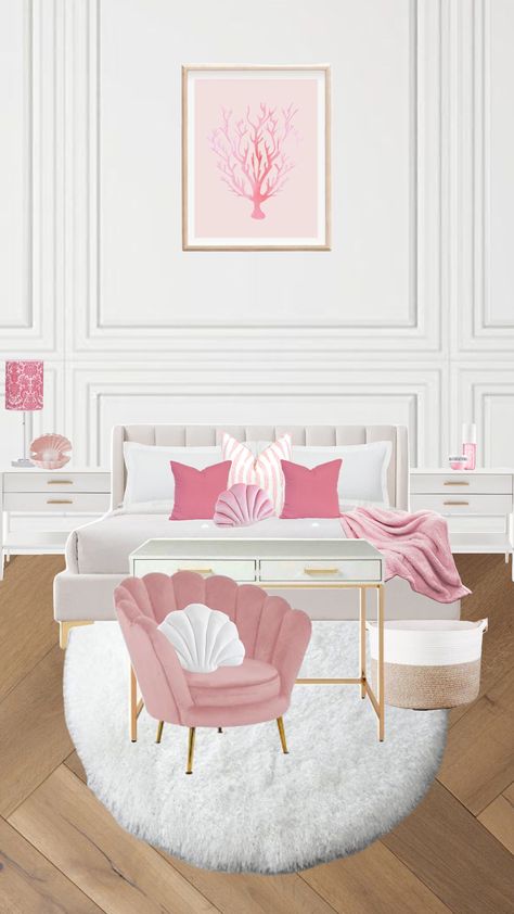 #pinkcoastal #coastal #bedroom #decor #coastaldecor #roominspo #inspo #coastalgrandaughter #beachy #pink Pink Beachy Aesthetic Bedroom, Preppy Coastal Bedroom Pink, Pink Coastal Granddaughter Room, Coastal Cowgirl Decor Bedroom, Pink Classy Bedroom, Pink Costal Bedroom Ideas, Girly Coastal Bedroom, Pink Beach Bedroom Ideas, Pink Costal Granddaughter Room