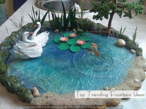 Resin Pond Diy, Apartment Decorating Wall, Clay Pond, Fairy Pond, Wall Plants Indoor, Diy Fairy House, Wooden Floating Shelf, Floating Shelf Wall, Home Decor Ideas Apartment