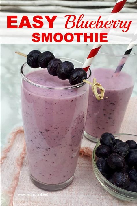 Easy Blueberry Smoothie Blueberry Smoothies Healthy, Best Blueberry Smoothie Recipes, How To Make A Blueberry Smoothie, Easy Blueberry Smoothie Recipes, Frozen Blueberry Smoothie Recipe, Blueberry Drinks Healthy, Simple Blueberry Smoothie, Easy Blueberry Smoothie, Blueberry Smoothie Recipe Easy