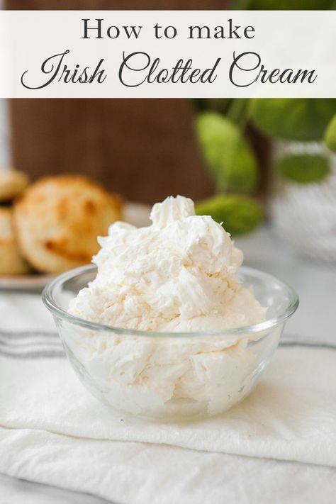 Clotted cream recipe Clotted Cream Recipe, Irish Scones Recipe, Clotted Cream Recipes, Irish Scones, Irish Cooking, Afternoon Tea Recipes, True Food, Scones Recipe, Tea Party Food