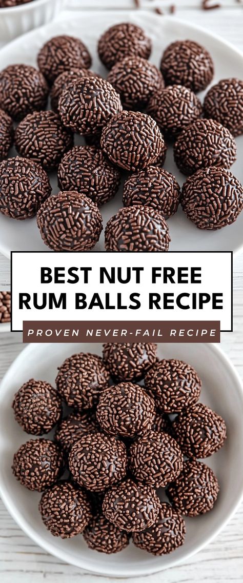 Image for Best Nut Free Rum Balls Recipe Rum Cake Balls Recipe, Nut Free Christmas Desserts, German Rum Balls, Nut Free Rum Balls, Rum Balls No Nuts Recipe, Run Balls Recipe, Gluten Free Rum Balls, Rumballs Recipe Easy Rum Balls, Christmas Rum Balls