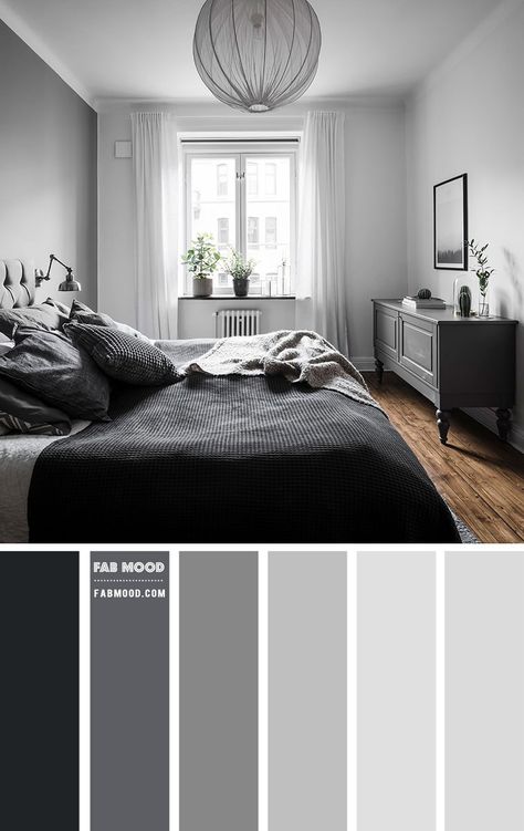 Bedroom Archives - Fabmood | Wedding Colors, Wedding Themes, Wedding color palettes Bedroom Inspiration Grey, Grey Colour Scheme Bedroom, Idea Bilik Tidur, Grey Bedroom Colors, Black And Grey Bedroom, Reka Bentuk Bilik Tidur, Grey Bedroom Decor, Hiasan Bilik Tidur, Gray Walls