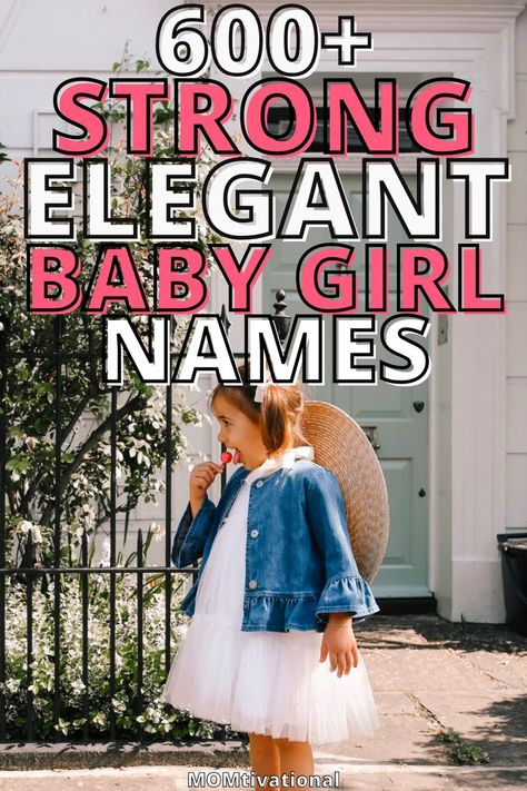 Looking for the best baby girl name list?! This list of over 600 strong elegant baby girl names is PERFECT! We have gorgeous sophisticated names that you will absolutely LOVE #babynames #strongnames Girl Name List, Sweet Baby Girl Names, Strong Girl Names, Elegant Girl Names, Strong Baby Girl Names, Vintage Girl Names, Cool Baby Girl Names