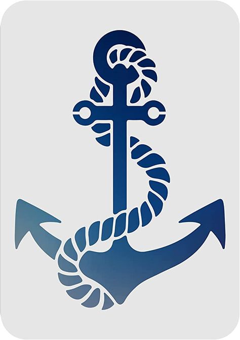 Amazon.com : FINGERINSPIRE Anchor Stencil Template 8.2"x11.7" Nautical Painting Stencil with Helm Pattern Reusable Plastic Drawing Stencil for DIY Projects Crafts : Arts, Crafts & Sewing Nautical Coloring Pages, Painted Anchor, Nautical Drawings, Diy Anchor, Anchor Stencil, Plastic Drawing, Anchor Crafts, Nautical Stencils, Theme Painting