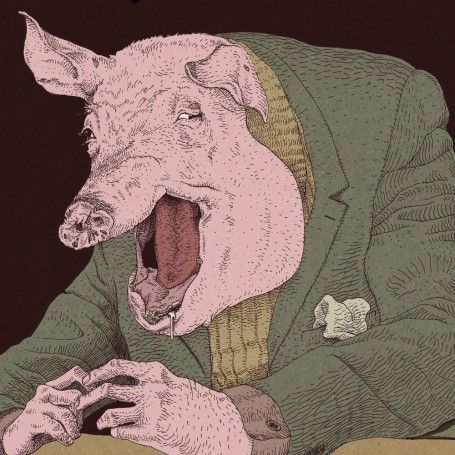 bacon. Pigman Art, Pig Man, Animal Farm George Orwell, Animal Slaughter, Pig Drawing, Pig Illustration, A Level Art Sketchbook, Animal Illustration Art, Pig Art