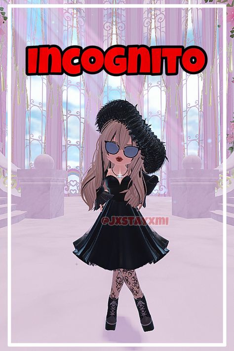 What should I do next? Comment your thoughts!! 💭💗 Incognito Royale High, Royale High Incognito Outfit, Royale High Incognito, Dripping In Gold Royale High, Incognito Outfit, Island Outfits, Royals High, Sunset Island, Rh Outfits