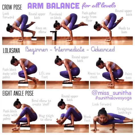 Arm Balance for all levels Yoga tutorials for beginners & intermediates Check out my IG account @miss_sunitha #sunithalovesyoga for more tutorial cues and details Emma Fitness, Good Night Yoga, Arm Balance, Poses For Beginners, Crow Pose, Yoga For Balance, Yoga Tutorial, Yoga Beginners, Arm Balances