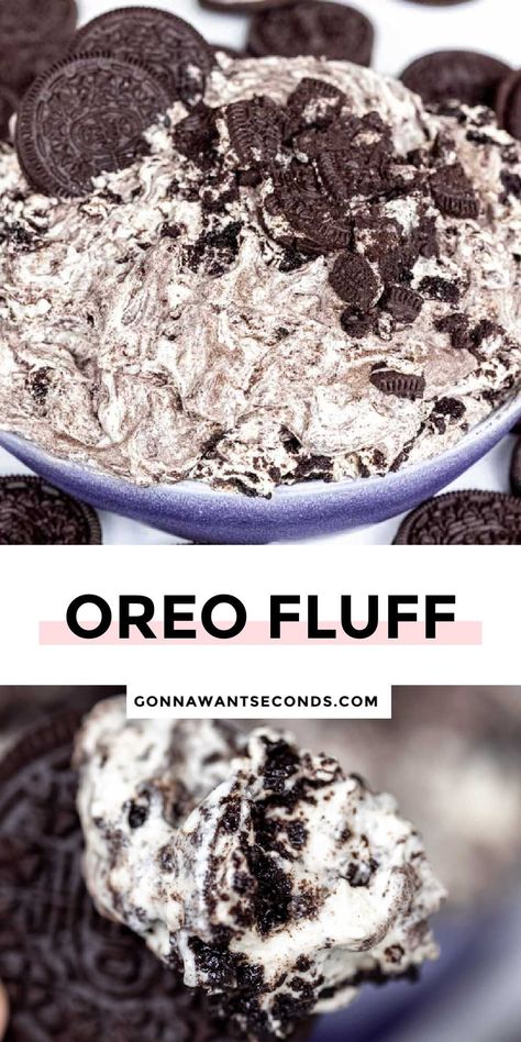 Oreo Salad, Oreo Fluff Recipe, Oreo Fluff Dessert, Whipped Cream Desserts, Crushed Oreo, Cool Whip Desserts, Oreo Fluff, Oreo Desserts, Oreo Dessert Recipes