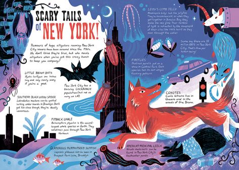 SCARY TAILS OF NEW YORK - Kaley McKean Illustration Books Illustration, Picture Books Illustration, Kids Book, Kids' Book, Kids Books, Picture Books, Non Fiction, Picture Book, Layout Design