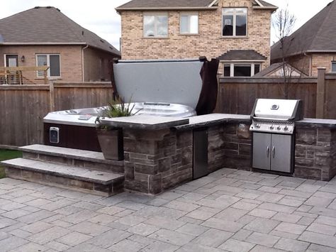 Hot Tub Landscaping, Small Outdoor Kitchens, Hot Tub Designs, Hot Tub Patio, Hot Tub Gazebo, Wellness Shop, Outdoor Covered Patio, Hot Tub Ideas, Hot Tub Deck