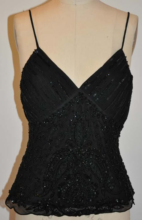 1stDibs: Antique and Modern Furniture, Jewelry, Fashion & Art Fest Outfits, Beaded Chiffon, Evening Tops, Mode Inspo, Midnight Black, 2000s Fashion, Dream Clothes, Silk Chiffon, Fashion Killa