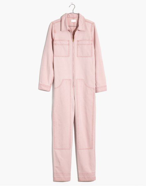 madewell x dickies® zip coverall jumpsuit in wisteria dove. Dickies Coverall, Madewell Outfits, Styling Women, Androgynous Outfits, Coral Colors, Fall Wardrobe Staples, Fashion Trend Forecast, Coverall Jumpsuit, Flight Suit