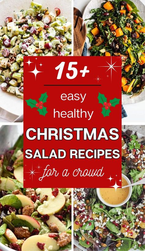 15 Easy Christmas Salad Recipes Christmas Salad Ideas, Christmas Appetizers Healthy, Christmas Mason Jar Gifts, Healthy Recipes For Pregnancy, Salad Recipes Holidays, Healthy Christmas Dinner, Christmas Fruit Salad, Easy Christmas Appetizers, Xmas Appetizers