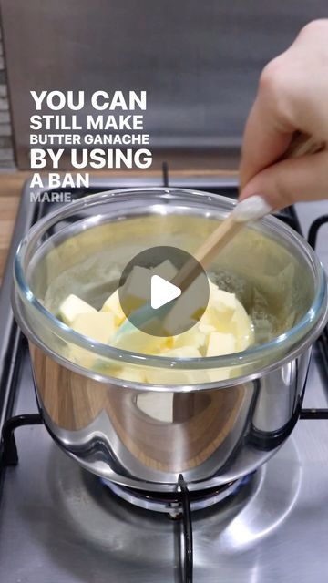 Frost Form® on Instagram: "How to make Butter Ganache without a microwave- just use the Bain Marie method! 🤗

You can find our Butter Ganache Recipe & Order Frost Form on www.frostform.com 

Video by @loveisbakeable" How To Make Ganache, Butter Ganache Recipe, Frost Form, Butter Ganache, Make Butter, Ganache Frosting, Ganache Recipe, Double Boiler, May 21