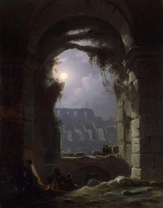 Carl Gustav Carus (1789–1869), View of the Colosseum by Night, early 1830s, oil on canvas, (47.5 × 37) cm, St. Petersburg, Hermitage Museum, The Winter Palace, room 342, Inv. ГЭ-7562. Carl Gustav Carus, James Abbott Mcneill Whistler, Oil Painting Pictures, Berlin Museum, David Friedrich, Painted Picture Frames, Istoria Artei, Hermitage Museum, Caspar David Friedrich