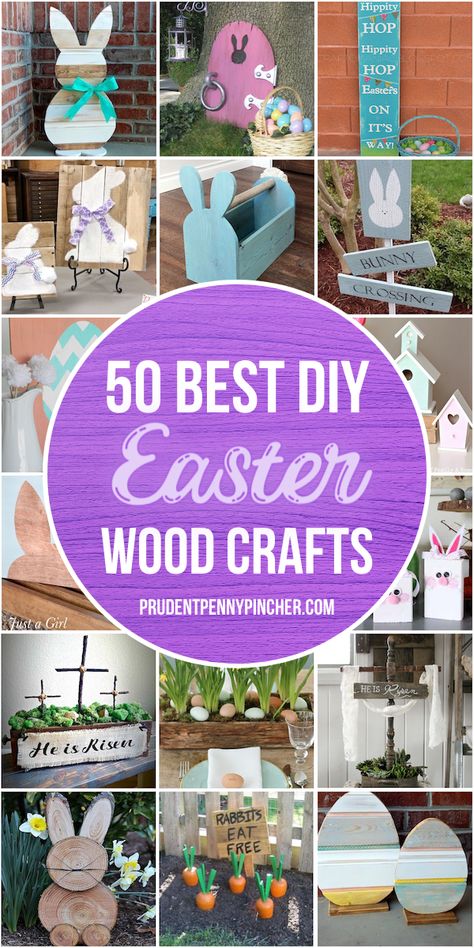 Add a country touch to your easter decor with these DIY easter wood crafts. From outdoor easter wood signs to pallet easter wood projects, there are plenty of rustic easter decorations to choose from. Easy Easter Ideas, Easter Wood Projects, Crafts With Wood, Easter Wood Signs, Diy Osterschmuck, Spring Wood Crafts, Easter Spring Crafts, Diy Frühling, Rustic Easter Decor