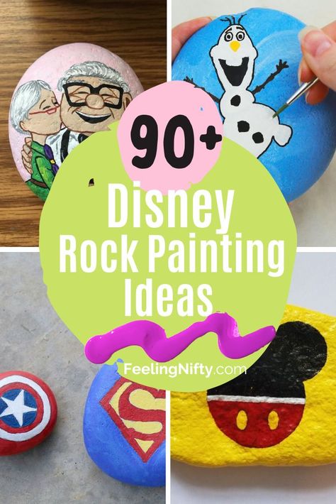 Rock Painting Disney Easy, Disney Princess Rock Painting, Disney Painted Rocks Ideas, Disney Rock Painting Ideas Easy, Rock Painting Characters, Disney Painted Rocks Easy, Disney Rock Art, Stitch Rock Painting, Cute Rock Painting Ideas Easy Disney