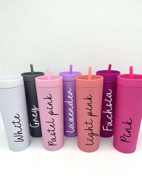 Personalised 16oz Double-Walled Skinny Tumbler, Personalised Straw Water bottle, Ladies Water Bottle, Kids Water Bottle, Hot cup, Cold Cup Straw Water Bottle, Kids Water, Kids Water Bottle, Cold Cup, Sleek Design, Accessory Gift, Straw, Vibrant Colors, Water Bottle