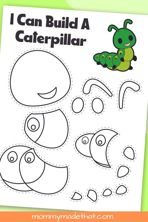 Hungry Caterpillar Craft, Creative Paper Crafts, Spring Crafts Preschool, Bugs Preschool, Caterpillar Craft, Insect Crafts, Bug Crafts, Spring Printables, Colouring Printables