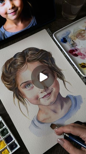 Painting Watercolor Portraits, Watercolour Skin Tutorial, Watercolour Faces Tutorial, How To Watercolor Portraits, Watercolor Hair Tutorial, Paint People, Face Watercolor Painting, Watercolor Portrait Painting Tutorials, Watercolor People Tutorial