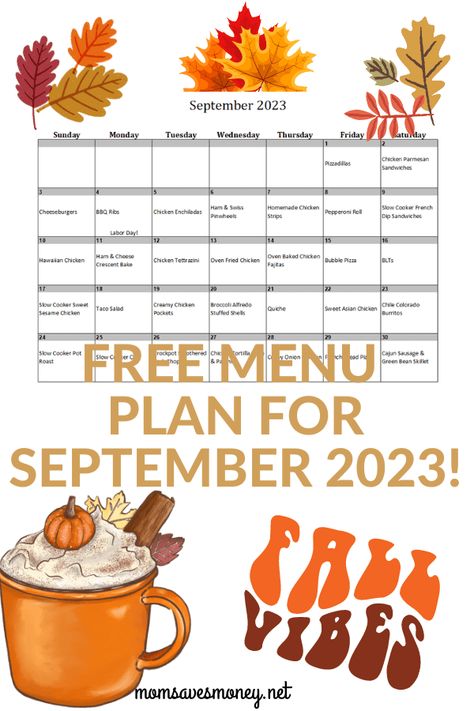 Keep stress in the kitchen to as minimal as possible with this menu plan for September 2023. Includes printable meal plan calendar with 30 easy, family-friendly, homemade recipes the whole family will love. This done-for-you meal plan makes cooking family dinner and saving money easy! Get the meal plan now. September Meal Calendar, October Menu Plan, Sept Meal Plan, September Meal Plan Calendar, September Menu Plan, September Meal Ideas, September Meal Plan, Chicken Tettrazini, September Meals