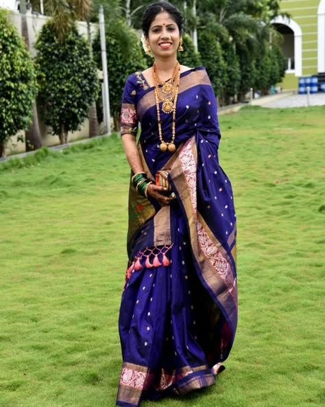 Paithani Saree Traditional Look, Paithani Look, Army Love Quotes, Saree Combination, Saree Outfits, Reception Looks, Maharashtrian Saree, Faisal Khan, Home Study Rooms